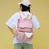 Girls Nylon Backpack Casual Bookbag Preppy Style