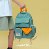 Girls Nylon Backpack Casual Bookbag Preppy Style