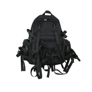 Hip-Hop Style Nylon Backpack w/ Tassel, Street Fashion School Travel Bag