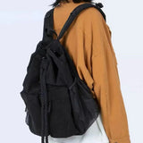 Canvas Unisex Solid Softback Backpack High-Capacity Preppy Style
