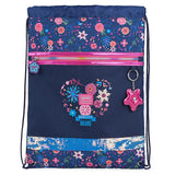 Sequined Gym Bag with Printed Handles & Keychain
