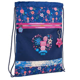 Sequined Gym Bag with Printed Handles & Keychain
