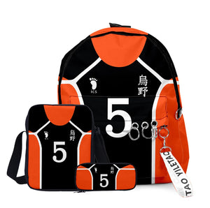 Haikyuu Anime Backpack Set 3 Pcs for School and Travel