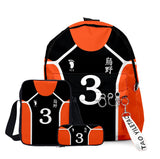 Haikyuu Anime Backpack Set 3 Pcs Boys Girls School Bag Unisex Men Women