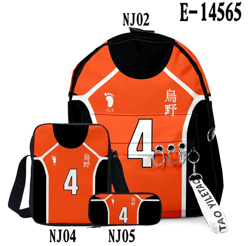 Haikyuu Anime Backpack Set 3 Pcs for School and Travel