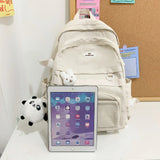 Waterproof Nylon School Bags For Teenager Girls Bookbag Lady Travel Backbags