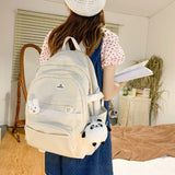 Waterproof Nylon School Bags For Teenager Girls Bookbag Lady Travel Backbags