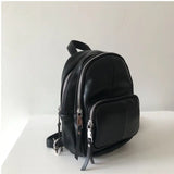 Solid PU Leather Teens Crossbody Chest Bags Large Capacity Streetwear Shoulder B