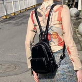 Solid PU Leather Teens Crossbody Chest Bags Large Capacity Streetwear Shoulder B