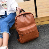 Solid Backpack Student School Bag Large Capacity Unisex Casual Backpack
