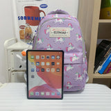 Backpack Teenage Girl Unicorn High Waterproof Nylon Women School Bag