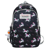 Backpack Teenage Girl Unicorn High Waterproof Nylon Women School Bag