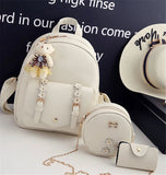 Leather Backpack Set for Women Girls