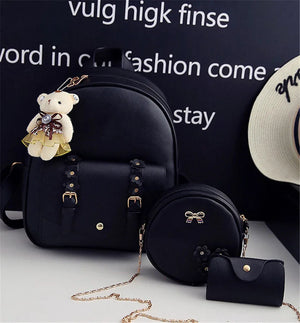 Leather Backpack Set for Women Girls