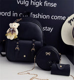 Leather Backpack Set for Women Girls