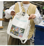 Summer Cartoon Canvas Backpack for Teenage Girls