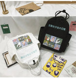 Summer Cartoon Canvas Backpack for Teenage Girls