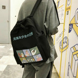 Summer Cartoon Canvas Backpack for Teenage Girls