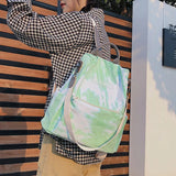 Tie-Dye Canvas Backpack for Women School Girls Travel