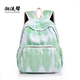 Tie-Dye Canvas Backpack for Women School Girls Travel