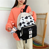 Cow Pattern Student Bag Personalized Computer Backpack