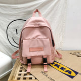 Solid School Bag for Teenage Girl Children Backpacks Travel Bag