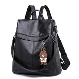 Multifunction Female Backpack Girls Schoolbag Travel Backpack Leather