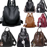 Girls Casual Shoulder School Bag PU Leather Travel Backpack