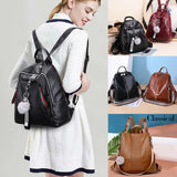 Girls Casual Shoulder School Bag PU Leather Travel Backpack