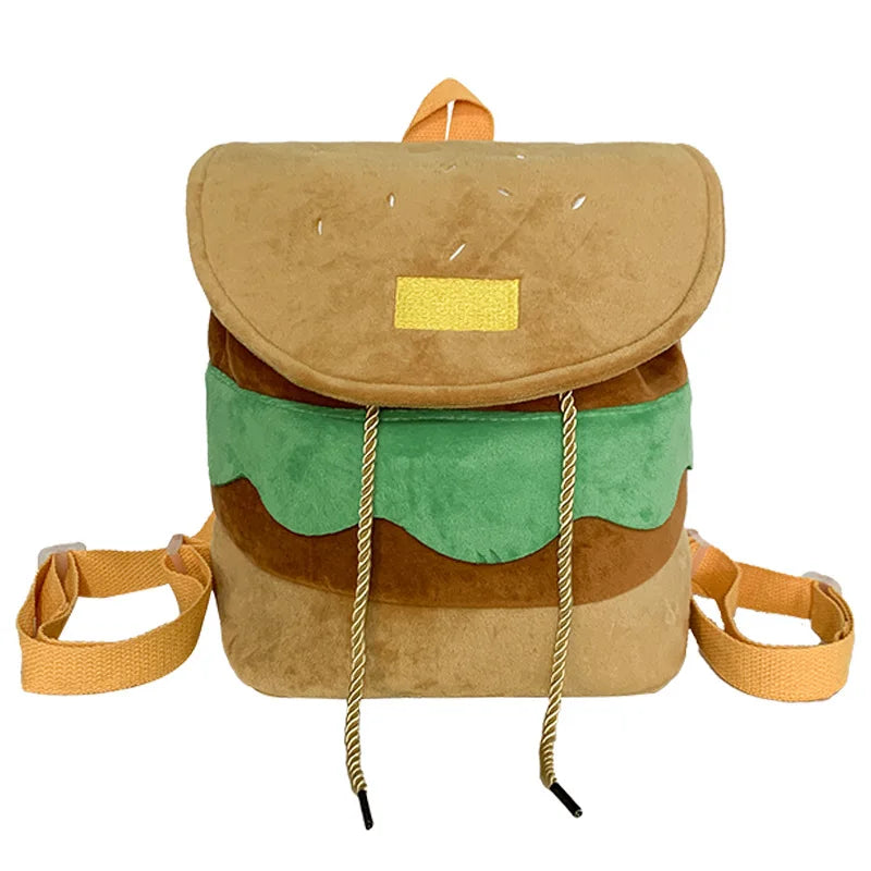 Hamburger Shape Drawstring Bag Backpacks for Women