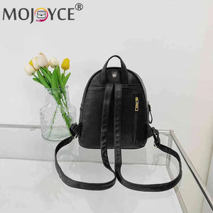 Women PU Leather Rivet Daily Rucksack Casual Travel Bagpack Girls School Bags