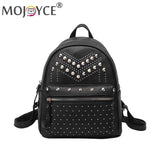Women PU Leather Rivet Daily Rucksack Casual Travel Bagpack Girls School Bags
