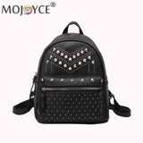 Women PU Leather Rivet Daily Rucksack Casual Travel Bagpack Girls School Bags
