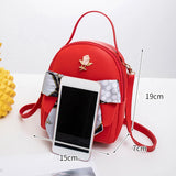 Women PU Leather Shoulder Bag for Teenage Girls Multi-Function Small Backpack