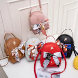 Women PU Leather Shoulder Bag for Teenage Girls Multi-Function Small Backpack