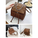 PU Leather Women Shoulder Bag Small Female School Backpack