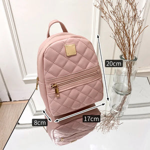 Women PU Leather Shoulder Small Backpack Multi-Function Ladies School Backpack