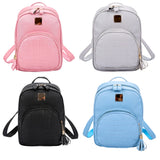 Pink PU Leather Shoulder Bag For Girls Multi-Function School Backpack
