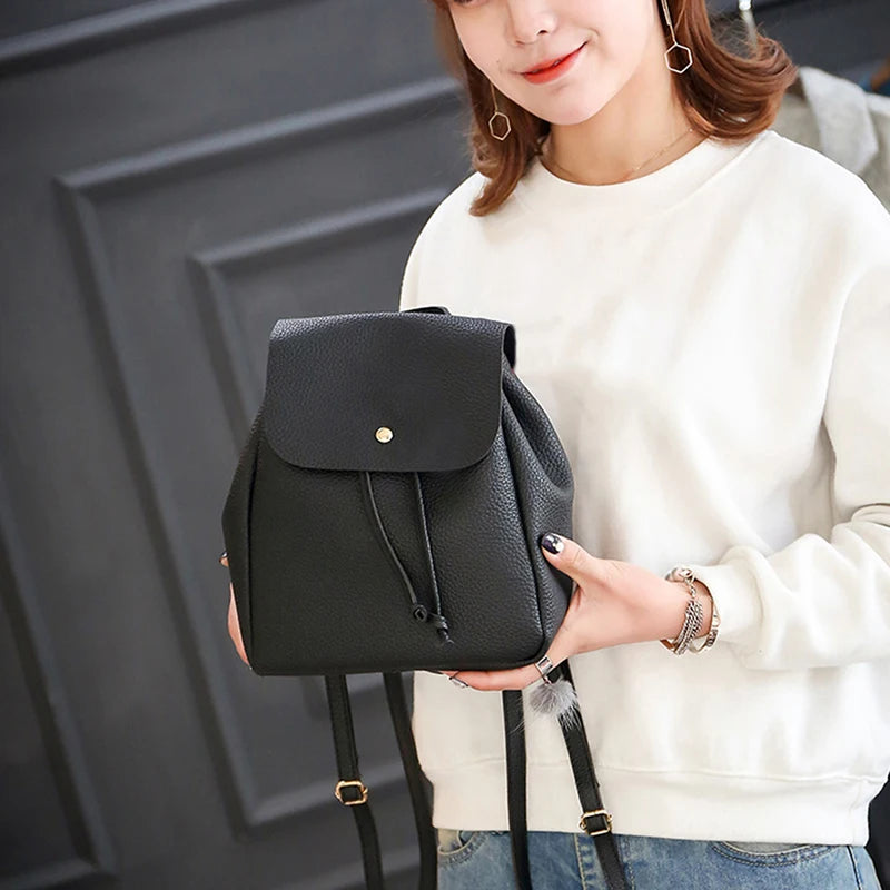 Women Pu Female Backpacks Teenager School Mochila Feminina Rucksack