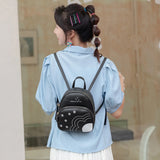 Women Pu Leather Shoulder Bag For Teenage Girls Multi-function Small Bagpack