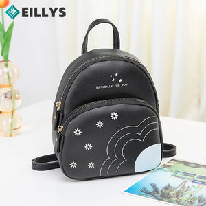Women Pu Leather Shoulder Bag For Teenage Girls Multi-function Small Bagpack