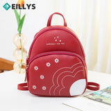 Pu Leather Shoulder Bag For Teenage Girls Multi-function Small Bagpack