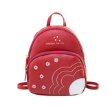 Women Pu Leather Shoulder Bag For Teenage Girls Multi-function Small Bagpack