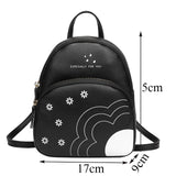 Women Pu Leather Shoulder Bag For Teenage Girls Multi-function Small Bagpack