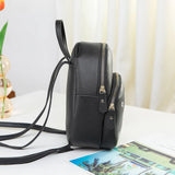 Women Pu Leather Shoulder Bag For Teenage Girls Multi-function Small Bagpack