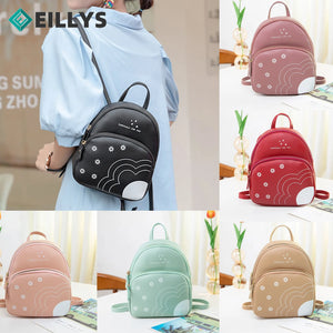 Women Pu Leather Shoulder Bag For Teenage Girls Multi-function Small Bagpack