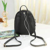 Women Pu Leather Shoulder Bag For Teenage Girls Multi-function Small Bagpack