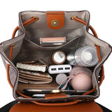 Solid Color Casual Backpack Women's Bag Large Capacity Handbag