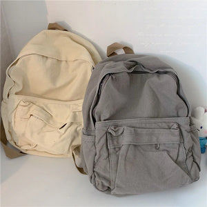 Japanese Washed Canvas Schoolbag High Capacity Travel Bag