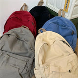 Japanese Washed Canvas Schoolbag High Capacity Travel Bag